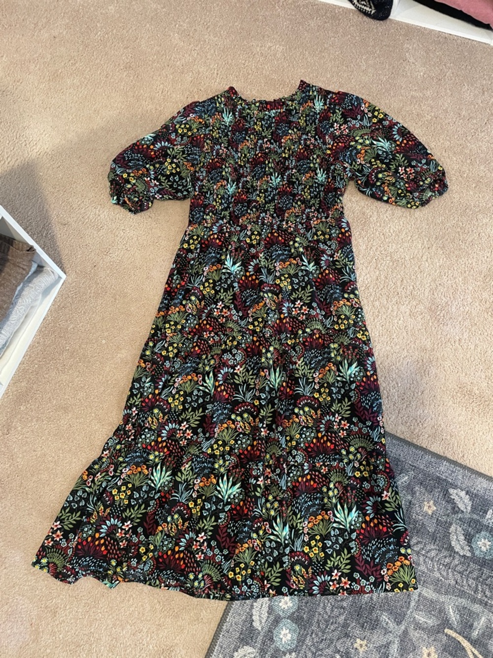 Baltic Born - Sugarlips Black Floral Midi Dress